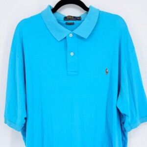 Polo Ralph Lauren Multi Pony 2XLT Tall Bright Blue Soft SS Shirt Golf Tennis